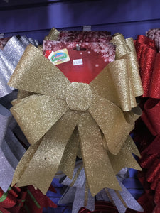 Large Glitter Bow - Gold