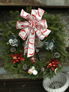 16 Inch Wreath with Snowman Bow