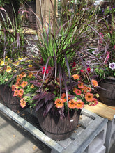Load image into Gallery viewer, Large Fall Cask Planter - Dark Brown Pot
